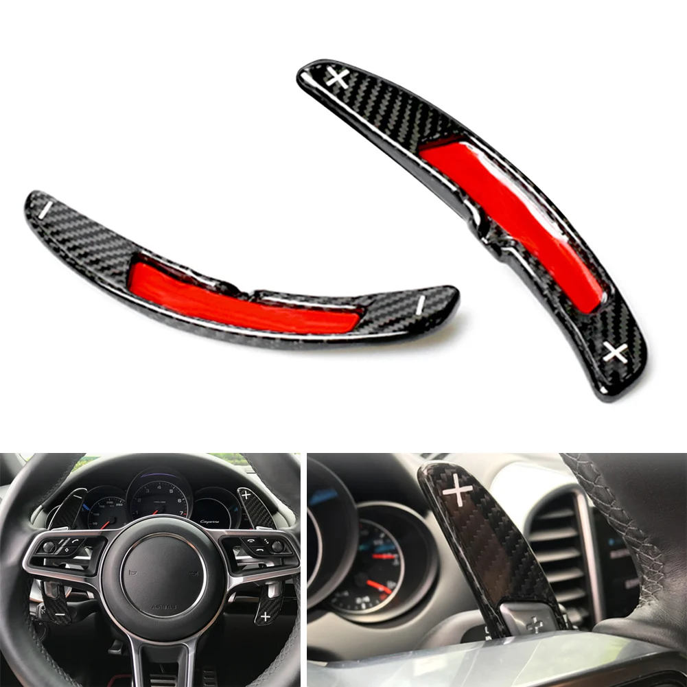 

Carbon Fiber Steering Wheel Paddle Shift For Porsche Panamera Macan Cayenne 911 Carrera 991 Boxster/Cayman 718 2016-2017 PDK