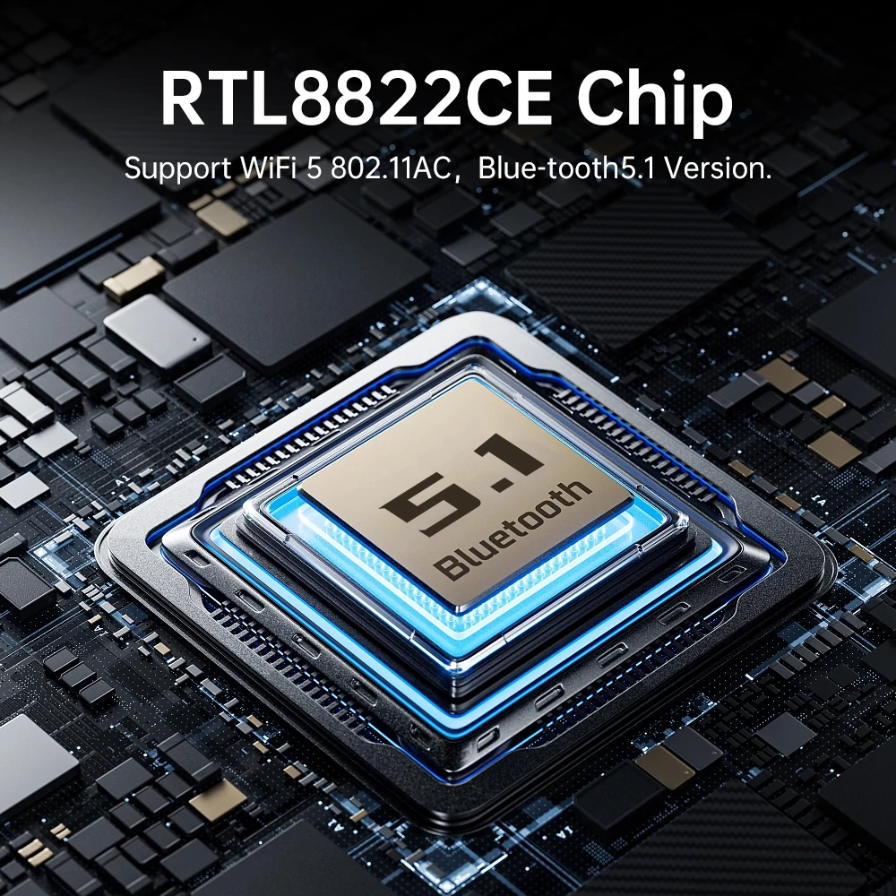 RTL8822CE BT5.1 1200Mbps AC1200 PCIE WiFi 어댑터 듀얼 밴드 2.4G/5GHz 무선 네트워크 카드 데스크탑 PC용 (윈도우10/11 호환)