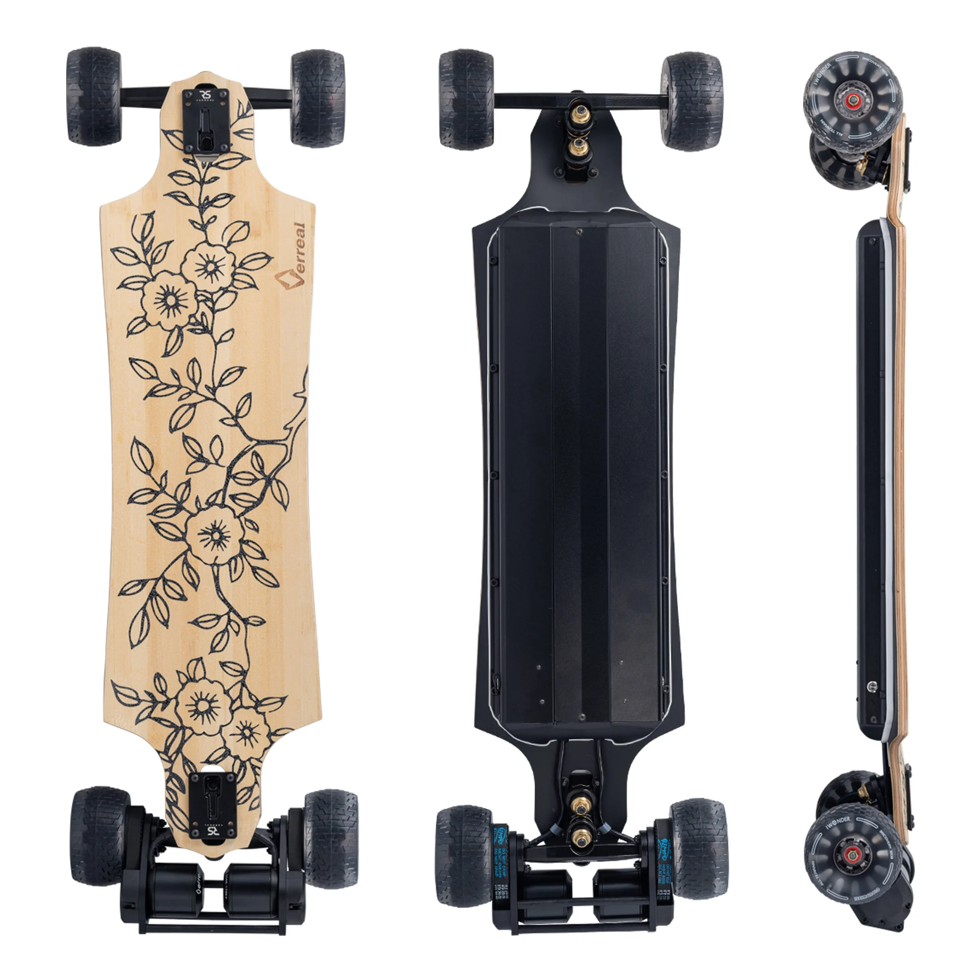 Skateboard électrique 350W - Vitesse 12.4 Mph - Contrôle Bluetooth - Gris