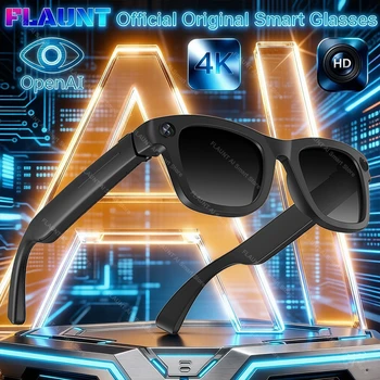 Nuovi Occhiali Smart AI 2026 con Fotocamera 8MP 4K HD, Identificazione Oggetti OpenAI, Audio Bluetooth e Chiamate ChatGPT, 64GB, Occhiali Elettronici AI