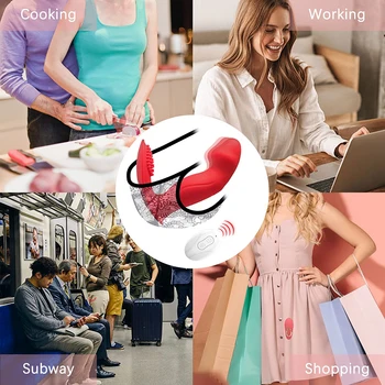 TLXT Wireless Remote Vibrator Wiggling Wearable Bluetooth Vibrating Dildo Panties Finger Sex Toys for Women Clitoris Stimulator 6