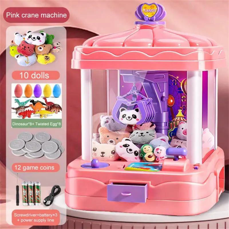Kid Claw Machine Gashapon Plush Dolls Mini Drawing Clip Machine Fairground Coin Arcade Game Crane Children 3 Years 6