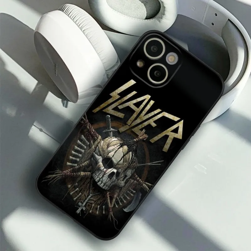 Capa de telefone de metal pesado Slayer, Black Rock Band Covers, iPhone 14, 13, 11, 12 Pro, 8, 7 Plus, X, 13 Pro Max, XR, XS, Mini, SE, 2020