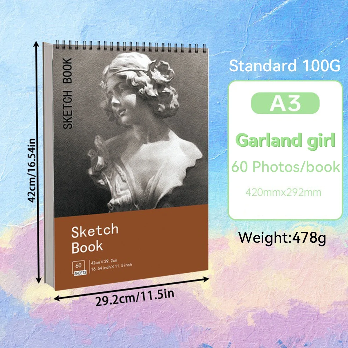 A3/A4/A5 Spiral Bound Artist Sketchbook Acid-Free Paper Drawing Pad for Art Students Professional Sketching Notebook Stationery 4