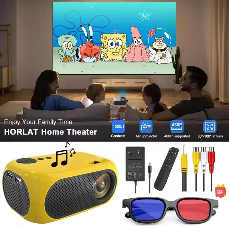 Home Theater M24 Mini Projector Supports 1080P Decoding Built-in Audio LED for Smartphone Notebook 3D Glasses As Gift for portable projector,mini projector,video projector