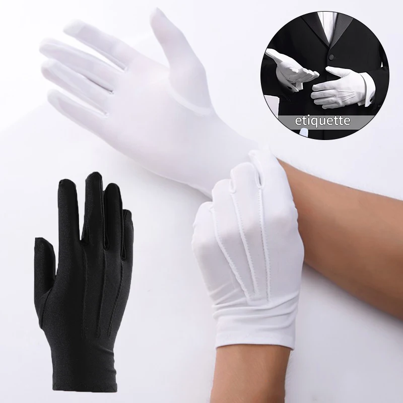 Summer Spandex Gloves Men Women Sunscreen Driving Glove Etiquette Thin Stretch Dance Tight Gloves