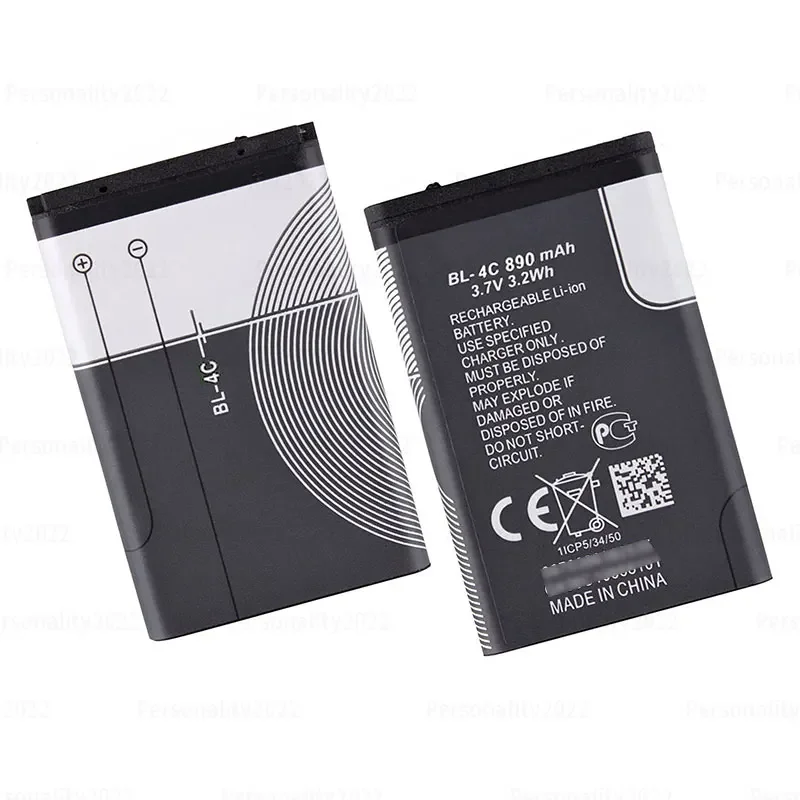 BL-4C Battery 890mAh Bl4c Rechargeable Lithium-ion Batteries for Nokia 6100 6125 6136 6170 6300 6301 7705 7200 Mobile Phones rechargeable lithium batteries