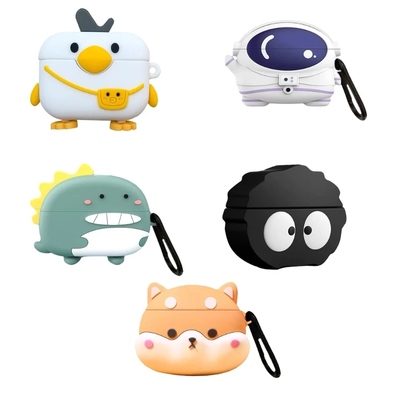 

Soft Silicone Skin Case for Realme Buds T300 Shock Absorbing Case Cartoon Dustproof Cover Accessories for Men Women