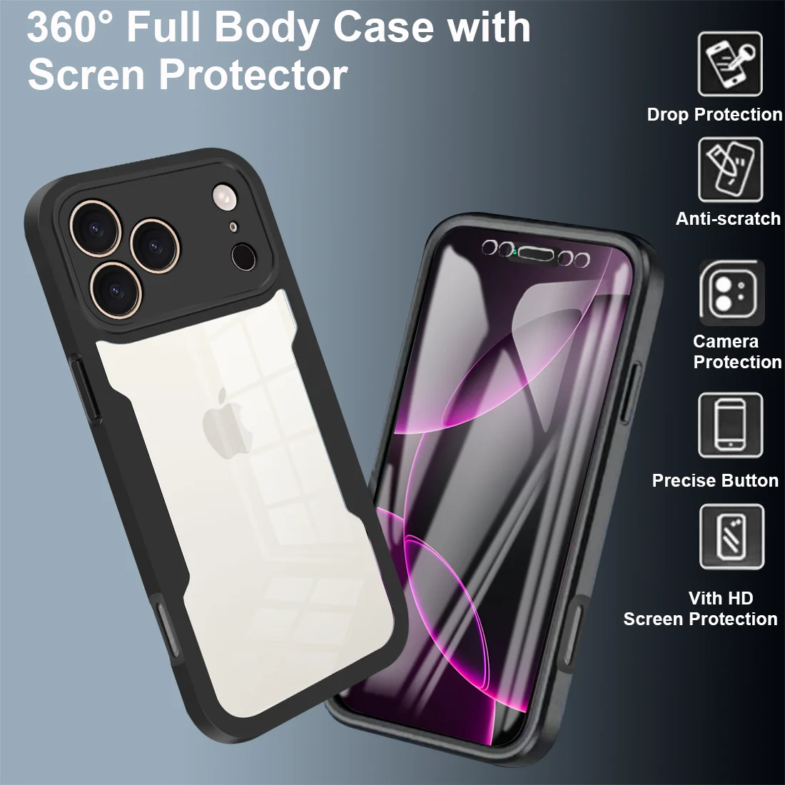 360 Full Body Shockproof Luxury Silicone Phone Case
