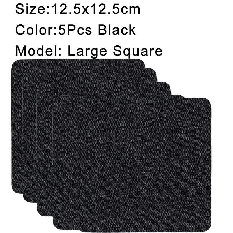 Denim Iron-On Patch Set: Self-Adhesive Blue Cotton Repair Patches