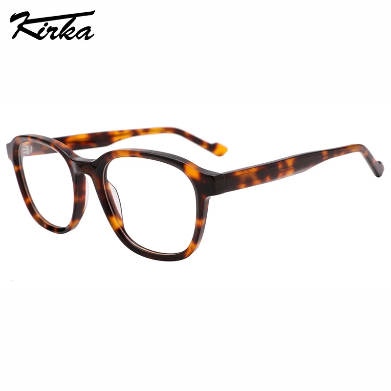 

Kirka Unisex Acetate Rectangle Tortoise&Single Crystal Colors Frames Prescription Lenses Classic Temples Eyeglasses WD1471