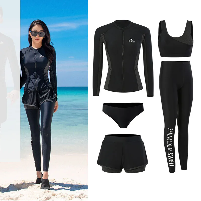 Men's 3pcs/set Rash Guards Swim Surf Fishing Shirts Long Sleeves UV Sun Protection Shirt+Leggings+Trunks Full Body Sunsuit Skin