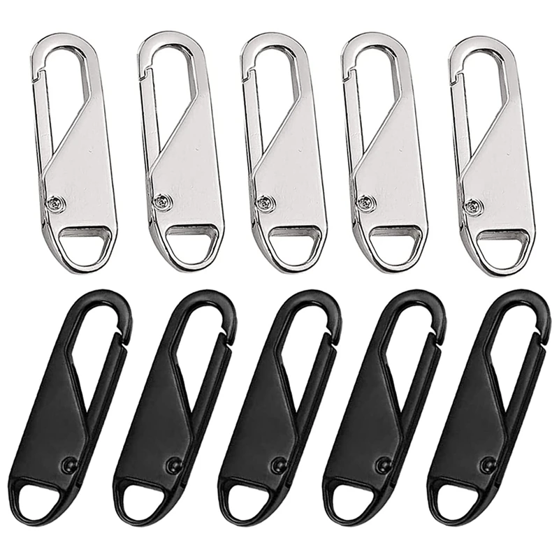 

Metal Replacement Zipper (10 Pieces), Metal Tabs For Zip Repair, For Clothes, Luggage, Suitcase, Backpack, Diy Craft