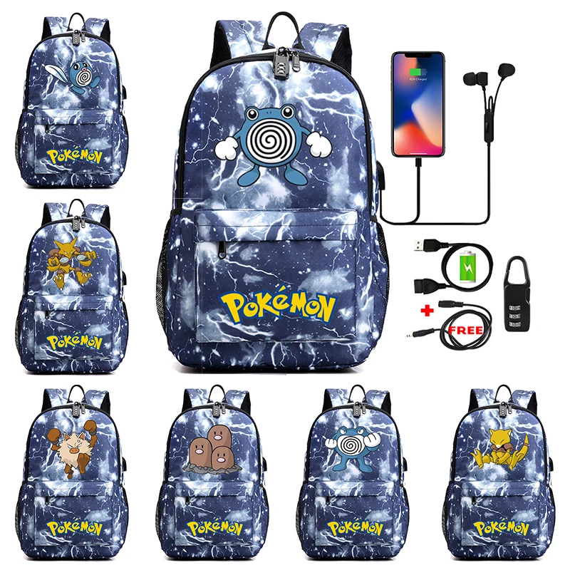

Pokemon Anime Pikachu School Bag Laptop Bag School Teenager Travel Backpack Primary Cartoon Large Capacity Children's Mochilas