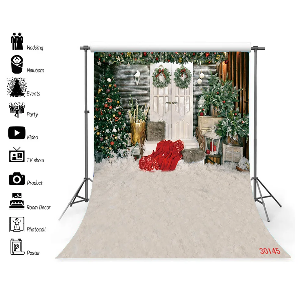 

SHENGYONGBAO Christmas Tree Photography Backdrop Snow Gift Party Decor Kids Banner Background Holiday Photo Studio Prop DNS-14