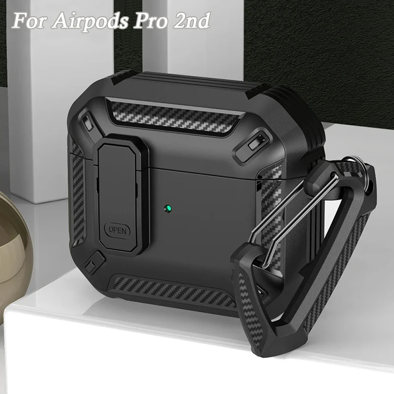 Shockproof Earphone Case with Keychain and Switch Lock