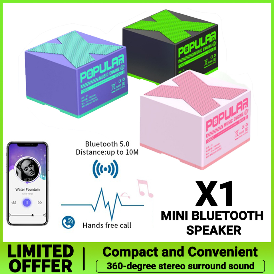 X1 Wireless Bluetooth 5.0 Speakers Mini Audio Portable Speaker USB Rechargeable HIFI Sound Box Player Speaker For Laptop PC