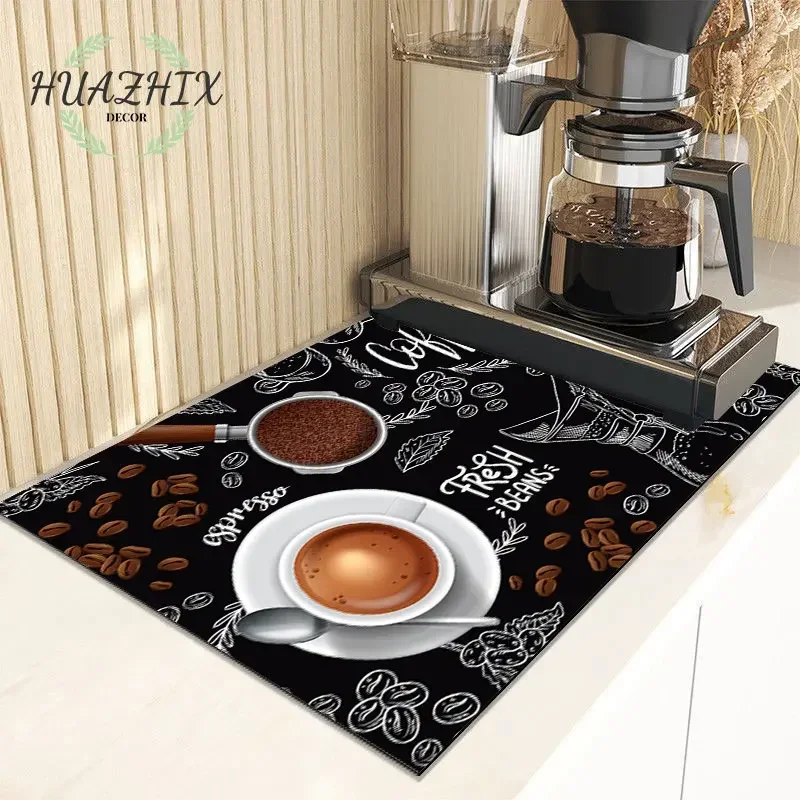 

Kitchen Absorbent Coffee Drain Pad Dish Drying Mat Dinnerware Cup Bottle Rug Rectangle Waterproof Anti-Bacteria Tableware Mat