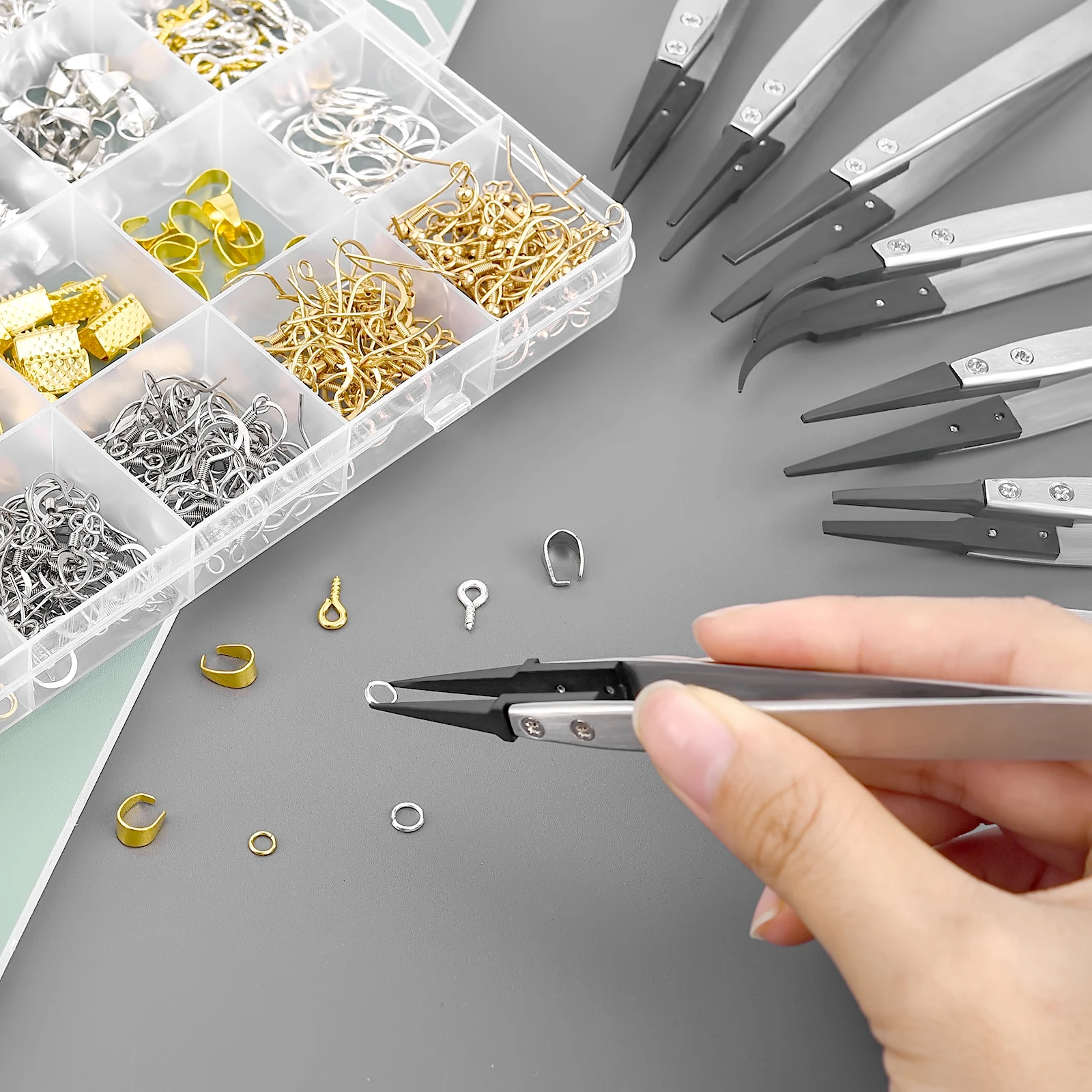 Stainless Steel Tweezers With Interchangeable Heads Nail Art Rhinestones Nipper Picking Tool Beads Making Tool Scrapbook Picking