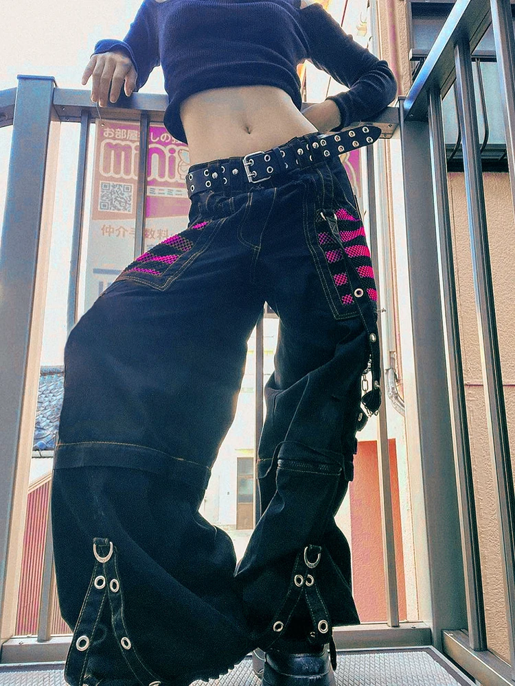 Trousers Wide Chains, Cargo Pants Womens, Gothic Chain Pants