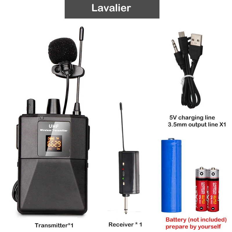 ตัวเลือกสินค้า ไมโครโฟนไร้สาย UHF พร้อมตัวรับสัญญาณ LED