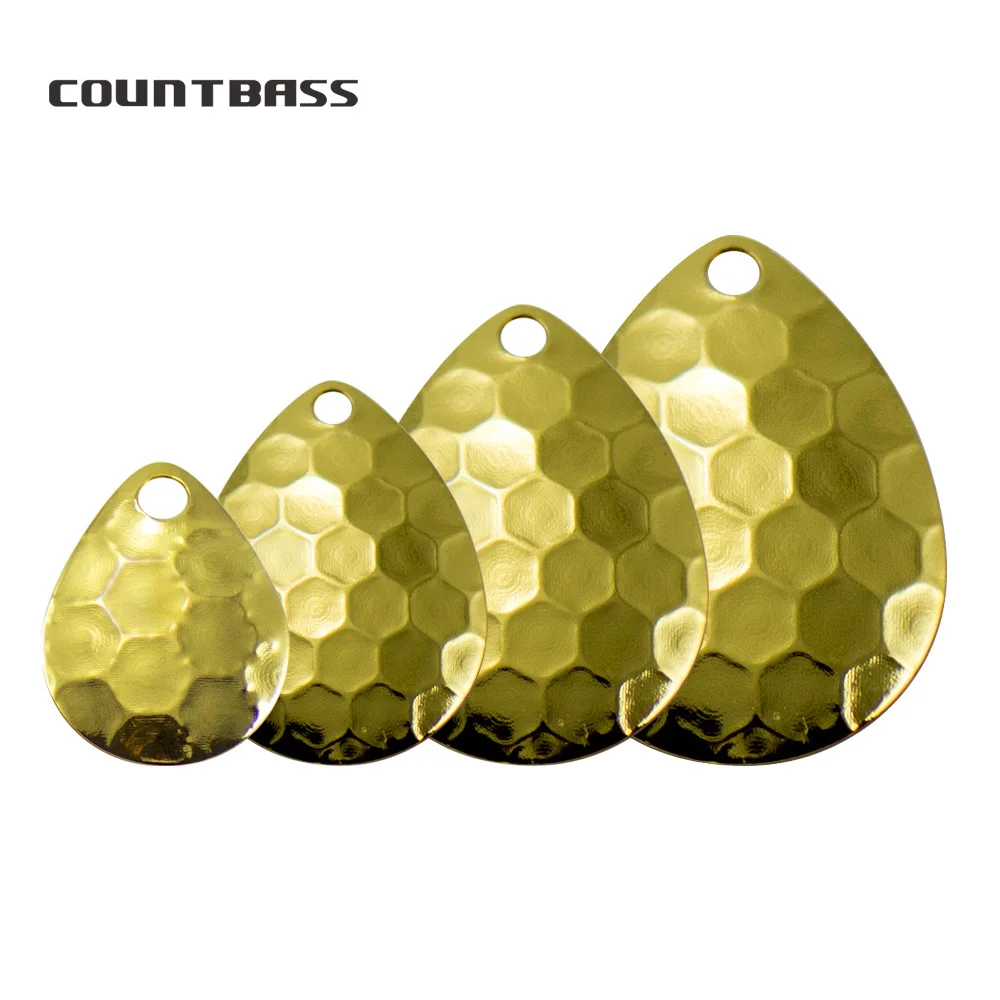 Countbass 50 Stück, Größe 2–5, vergoldeter Stahl, Colorado-Spinnerblätter, Sechskantmuster, Premium-Qualität, Tackle Craft