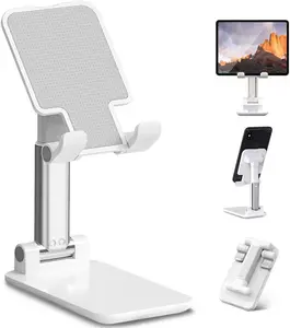 Cell Phone Stand for Desk Adjustable Angle Height Phone Holder for Office Desk, Foldable Cellphone Dock Cradle Compatible with i