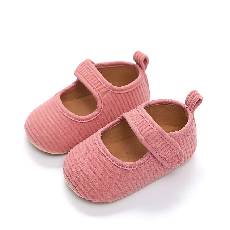 Autumn Baby Girls Boys Non-Slip Corduroy First Walking Shoes Soft Sole Solid Infant Sock Shoes 3