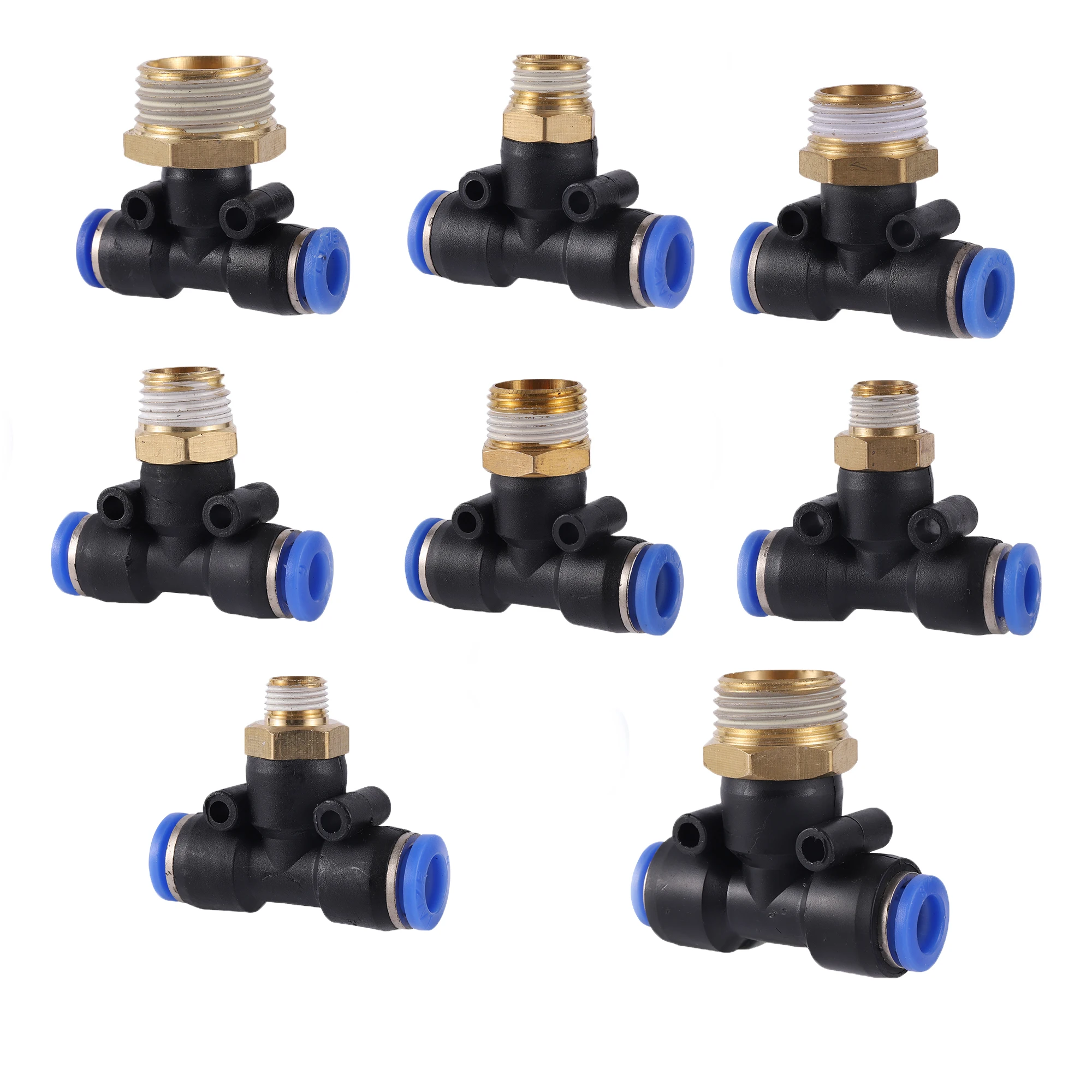 

1 pc 6/8mmOD Quick Release Connector Slide Lock Tee Fitting 1/8" 1/4" 3/8" 1/2" Garden Irrigation Male Thread Fitting