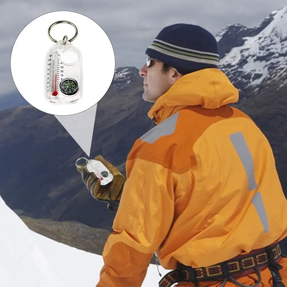 Description Picture 2 of itemCompasses Thermometers Keychain Survival Thermometers Compass Keychain 3-in-1s Guiding Compass Outdoor Survival Tool