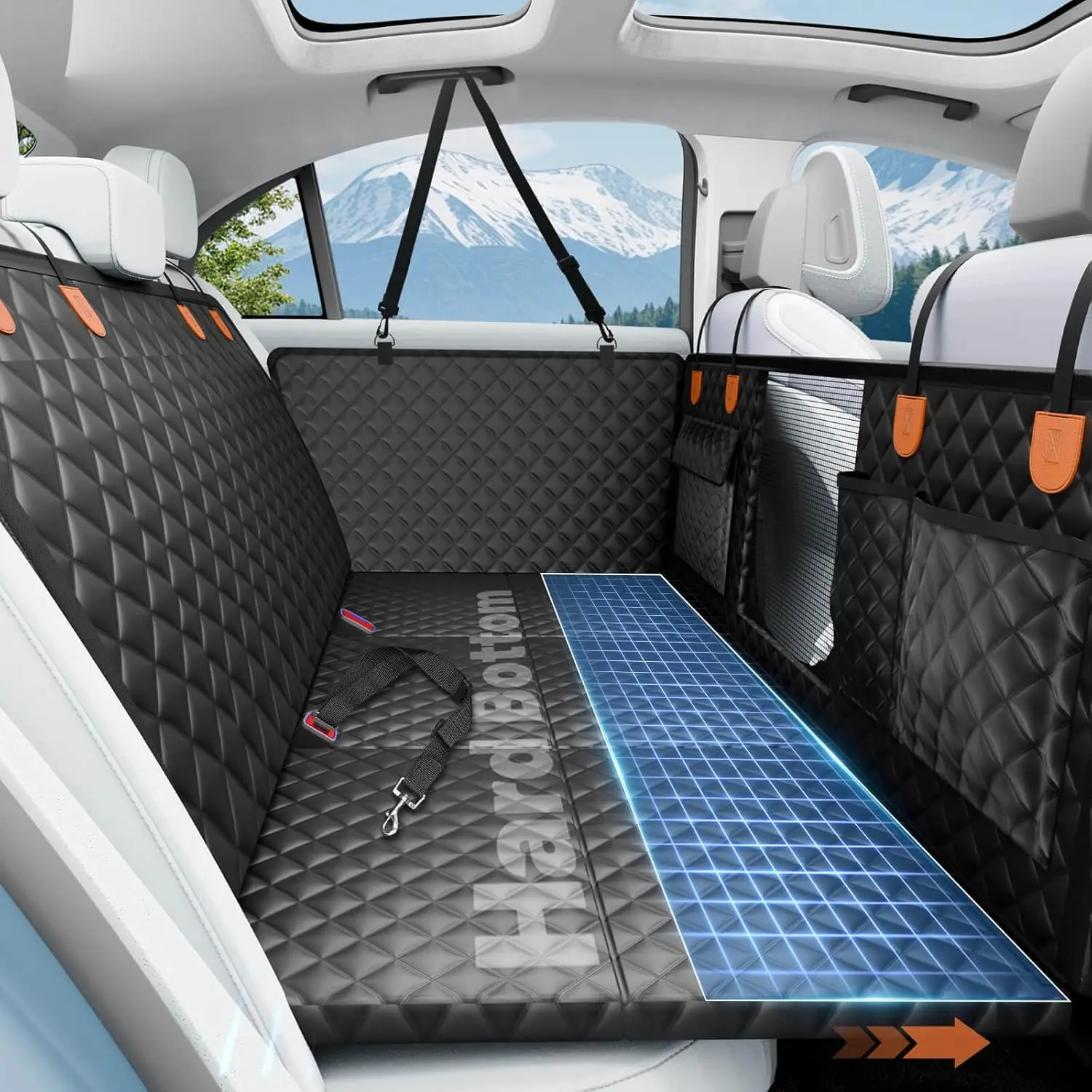 Hard Bottom Dog Car Seat Cover – Waterproof Back Seat Protector