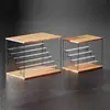 Transparent Acrylic Ladder Display Box Solid Wood Dustproof Storage Box For Blind Box Toys, Car Models Storage and Display 5
