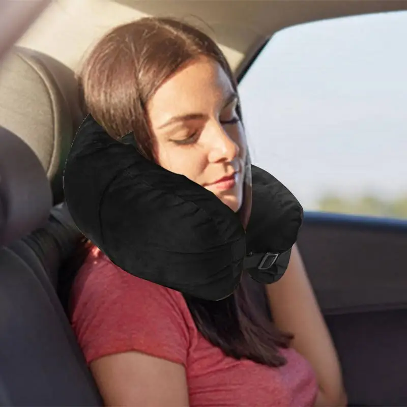 Travel Pillow Can Store Fillable Clothes Outdoor Multifunctional U-shaped Pillow portable Soft Airplane Travel Neck Pillow 2