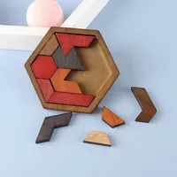 Hexagonal Wooden Puzzle — Adult Brain Teaser Toy, comprising 11 interlocking puzzle pieces, a challenging logic game ideal for t 2