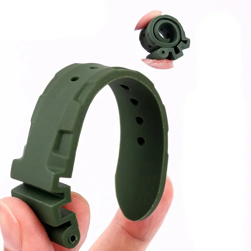 Premium Silicone Rubber Watch Band in Black, Blue, Orange & Army Green - 22mm & 24mm