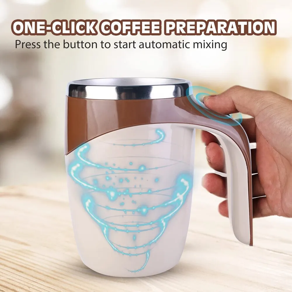 1pc 380ml Electric Magnetic Stirring Coffee Mug, Multi-functional Automatic  Mixing Mug, Stainless Steel Travel Coffee Cup, Stirring Cup