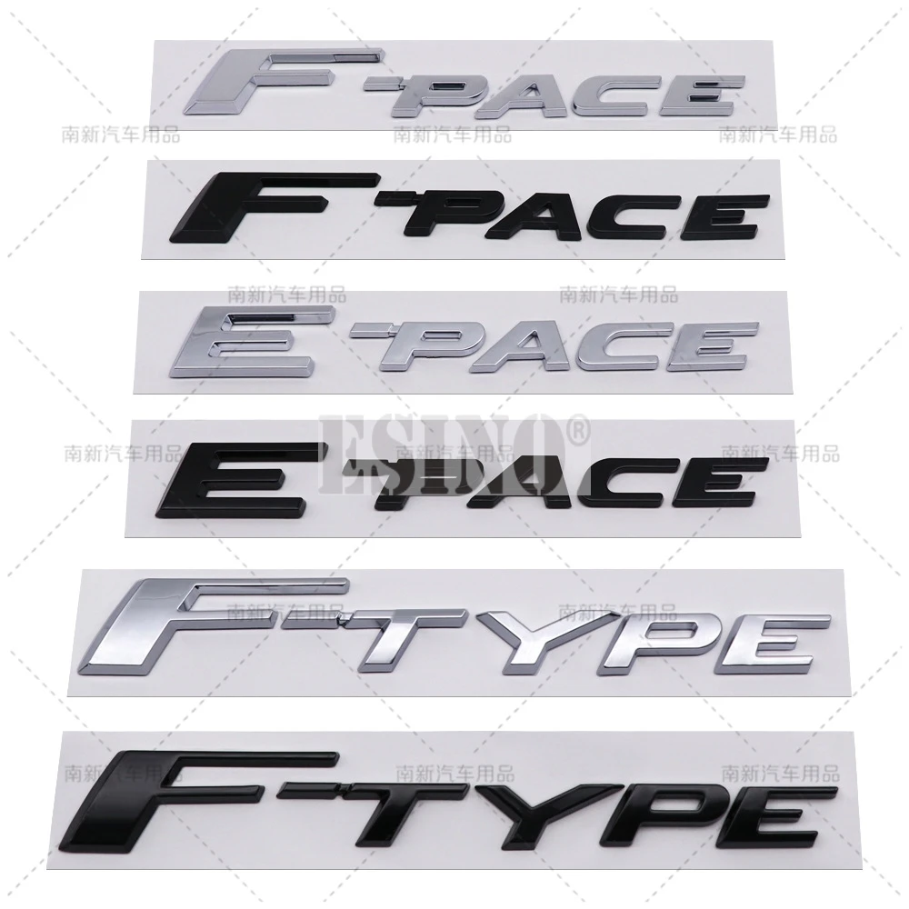 

Car Styling E-Pace F-pace F-type 3D ABS Chrome Emblem Car Badge Sticker Decal Auto Accessory for Jaguar E-Pace F-Pace F-Type