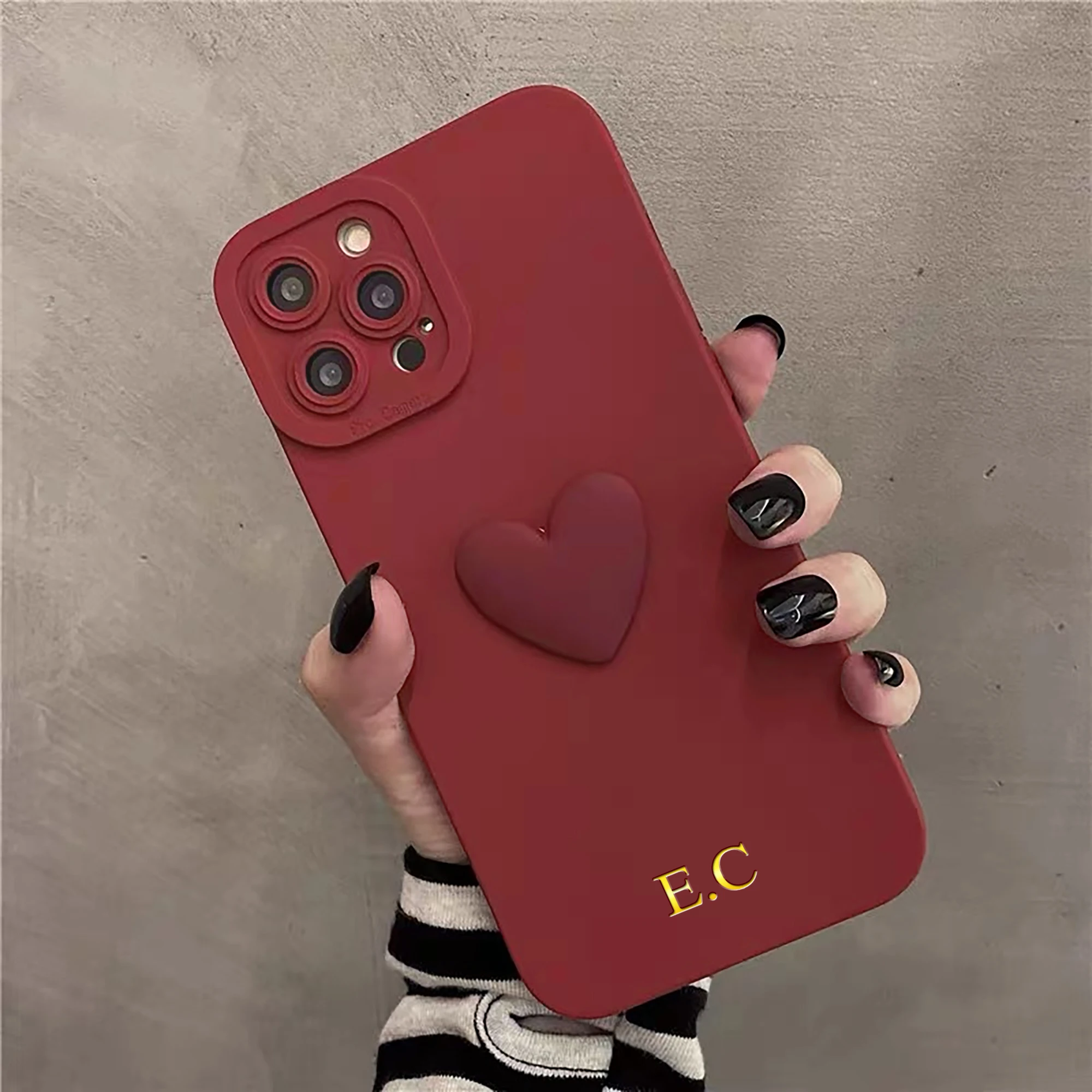 Personalized Stylish Custom Name Acrylic Heart TPU Case for iPhone thumbnail 3
