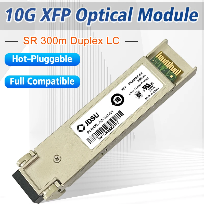 XFP Transceiver 10GBase-SR 850nm 300M DOM Duplex LC MMF Optical Module JDSU PLRXXL-SC-S43-C1 XFP-10G-SR Full Compatible трансивер intel mma2p00 as compatible 25gbase sr sfp28 850nm 100m dom duplex lc mmf optical transceiver module