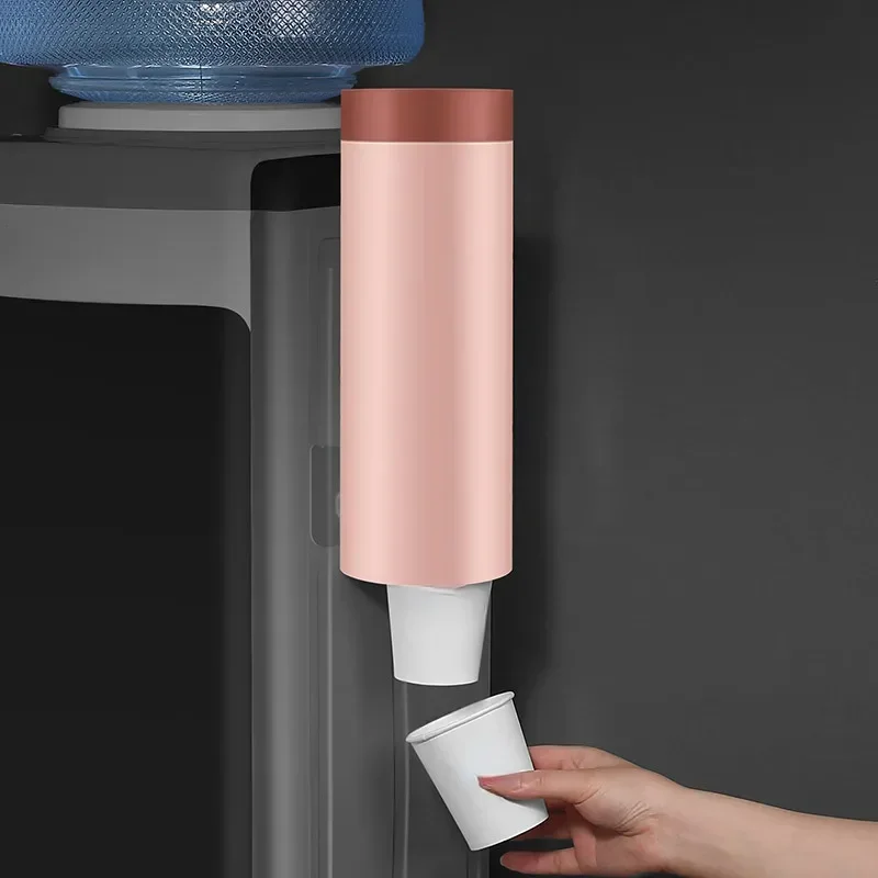 Disposable Paper Cups Dispenser Wall Mounted Dust-proof Plastic Cup Holder Cup Storage Rack Cups Container Drop Remover cup storage holder paper cup dispenser