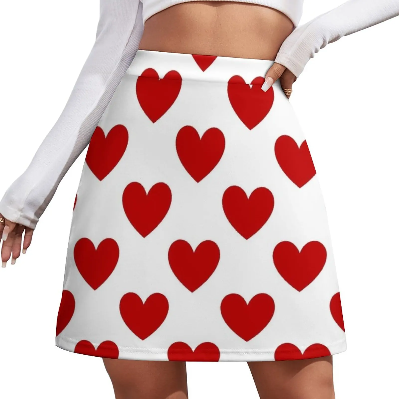 

Red Hearts Mini Skirt Women's skirt Woman short skirt korean style clothes