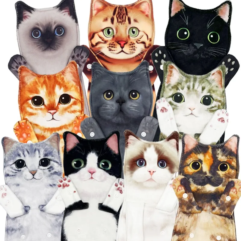 

Funny Cat Hand Towels Bathroom Kitchen Hand Wash Towel with Hanging Loops Quick Dry Soft Absorbent Microfiber creative Towels