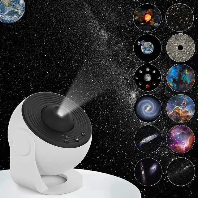Elec3 Star Projector With 12 Galaxy Discs - 4K Planetarium Night Light For Bedroom, 360° Rotation, Timer & Slow Spin For Kids Room Decor