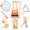7pcs Toddlers Early Education Gift Castanet Sand Hammer Tambourine Kindergarten Orff Percussion Instrument Musical Toys for Baby 1
