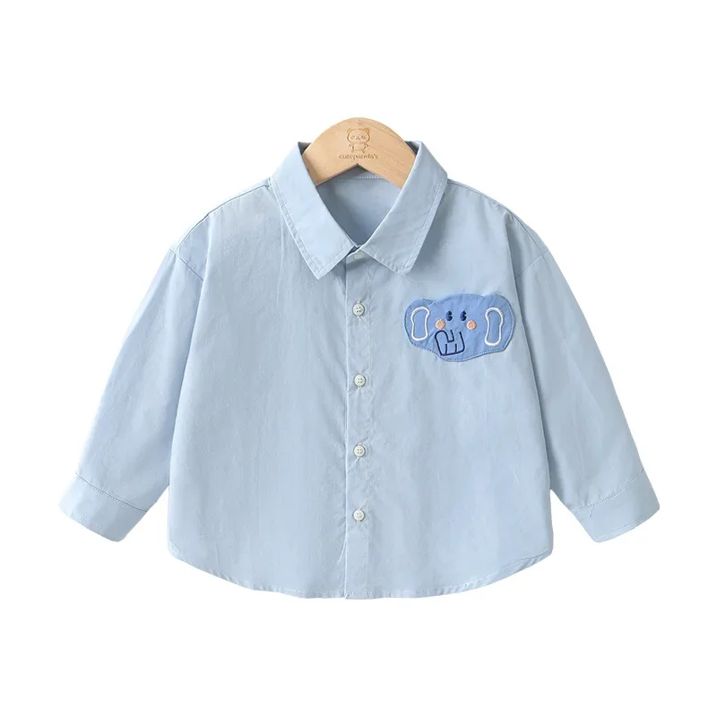 Casual Long Sleeve Shirt for Boys And Girls Spring Autumn Children's Clothing Panda Design Kids' Top Comfortable Soft Fabric