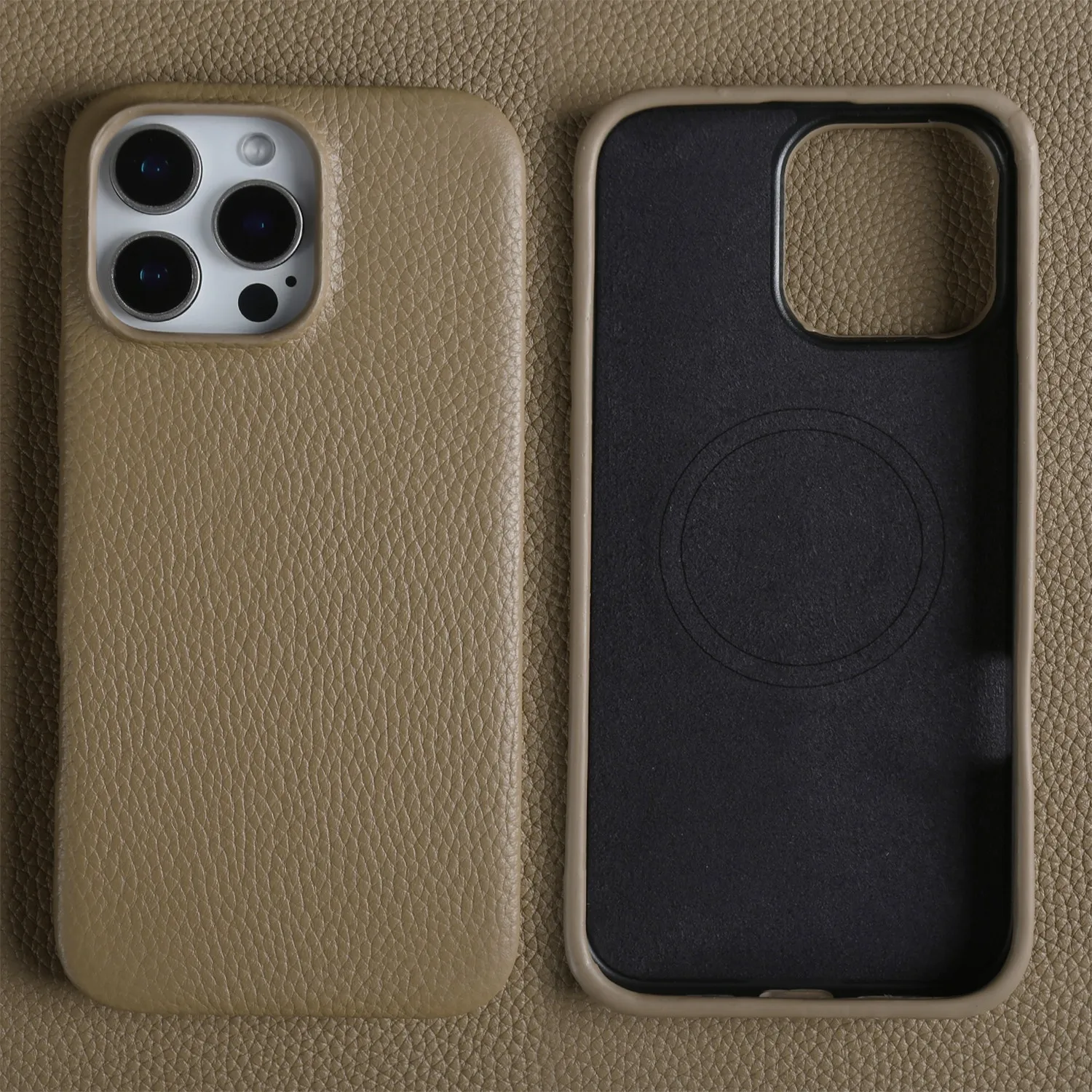 Luxury Magnetic Genuine Leather Phone Case - Business Full Wrapped Back Cover