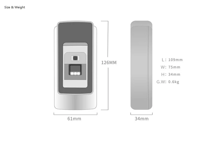 RFID access control controller IP68 waterproof fingerprint access control machine Wiegand 26 fingerprint reader anti-vandalism 5