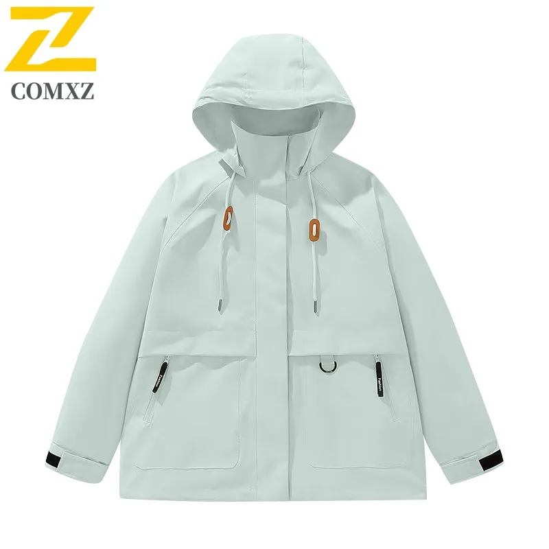 COMXZ Hiking Travel Mens Jacket Comfortable Windproof Outerwear 2025 Casual Street Style Lightweight Autumn New Windbreaker