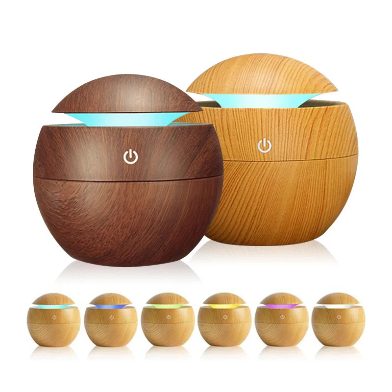 Creative Vase Humidifier Wood Grain Usb Colorful Lamp Office Air