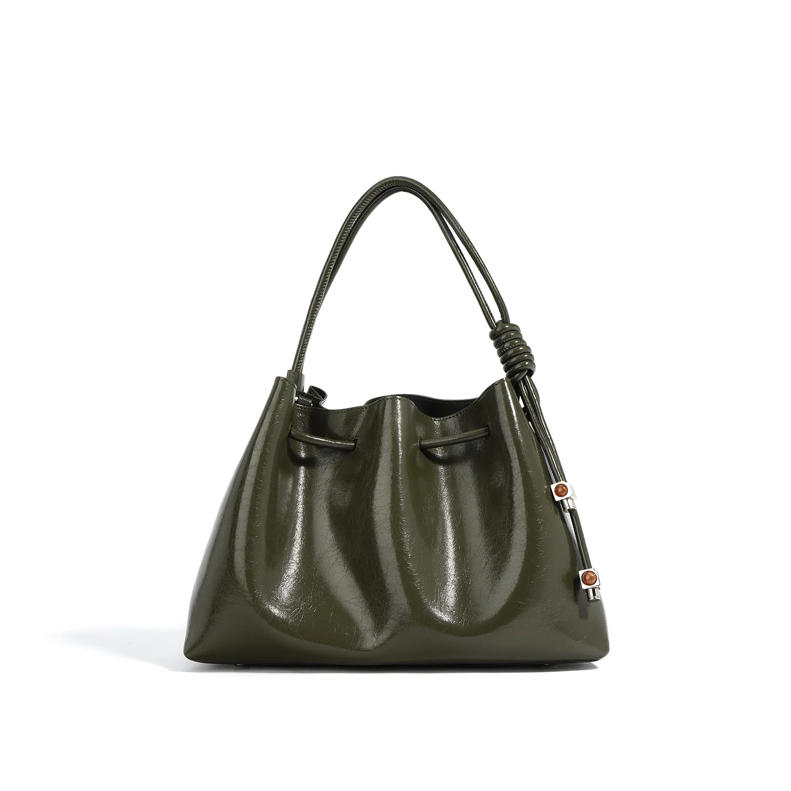 thumbnail image 1 of Bolso de mujer de piel de vaca de capa superior de alta calidad con pliegues en forma de nube, de moda europea y americana, bolso de mano de alta gama personalizado, tendencia, 1 of 5